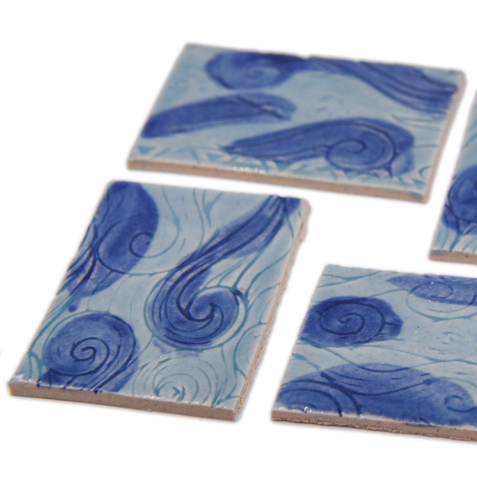 Ocean Waves - 2x3in Handmade Ceramic Tiles
