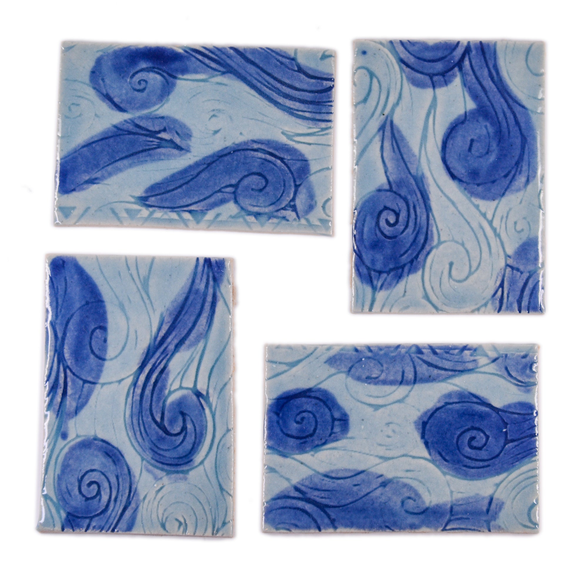 Ocean Waves - 2x3in Handmade Ceramic Tiles