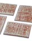 Aztec Brown and Cream  - 2x3in Handmade Ceramic Tiles