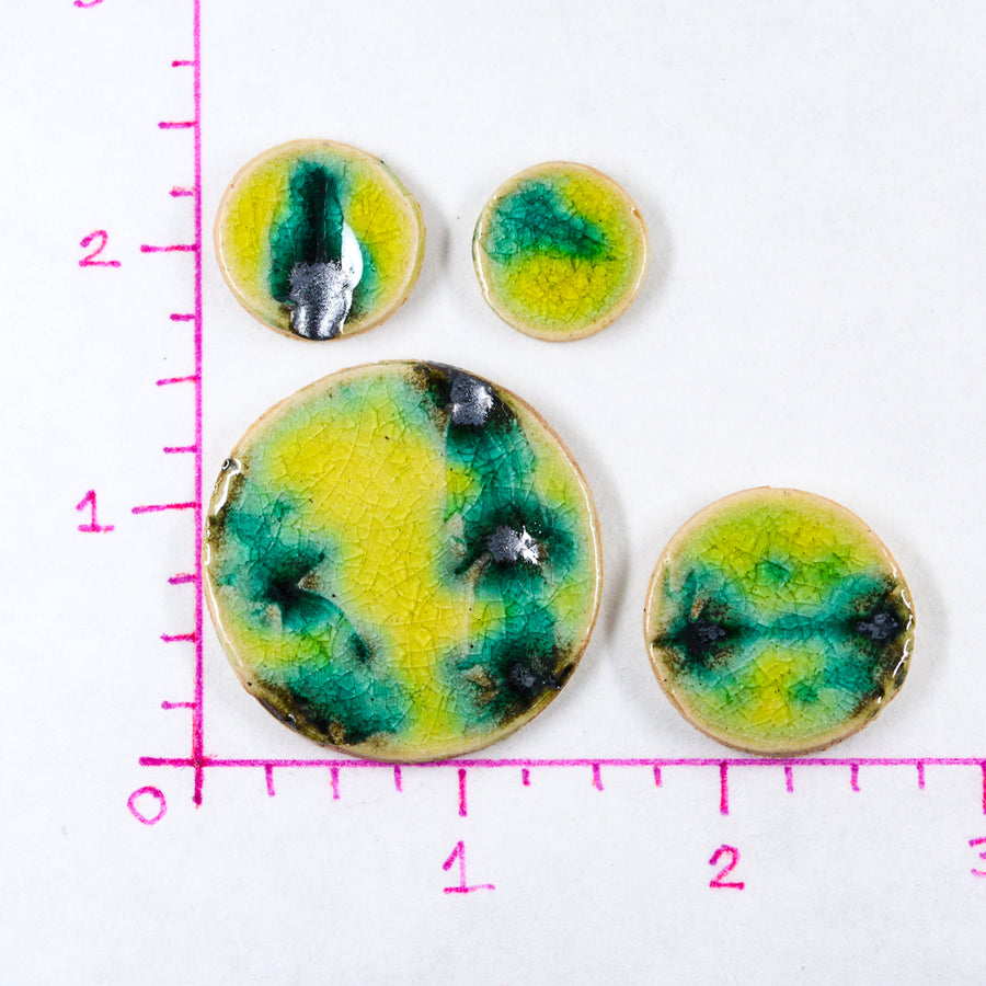 Cacti Circles - Handmade Ceramic tiles
