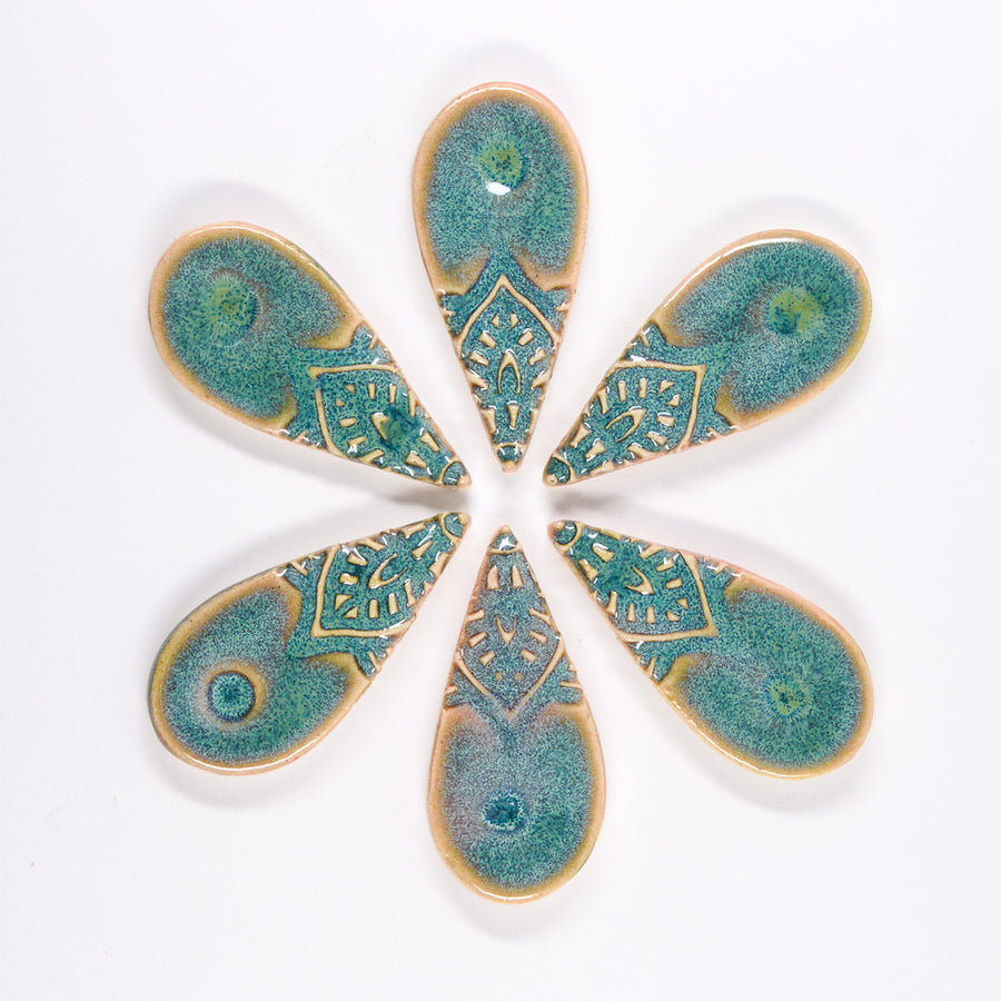 40mm Tear Drop - Handmade Ceramic tiles