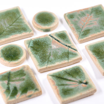 Leaf Print Tiles - Handmade Ceramic tiles