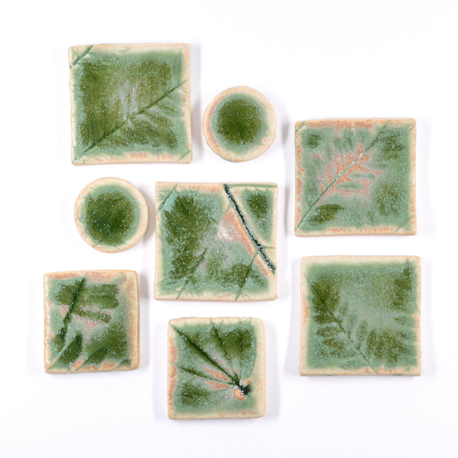 Leaf Print Tiles - Handmade Ceramic tiles