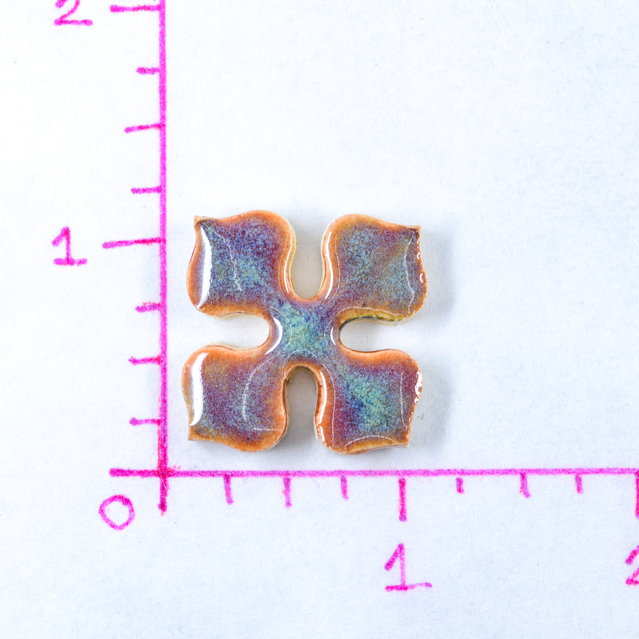 35mm Pinwheel Flower Motif - Handmade Ceramic tiles