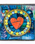 Garden Dwellers  - Signature Heart Series - Mosaic Art by Cherie Bosela