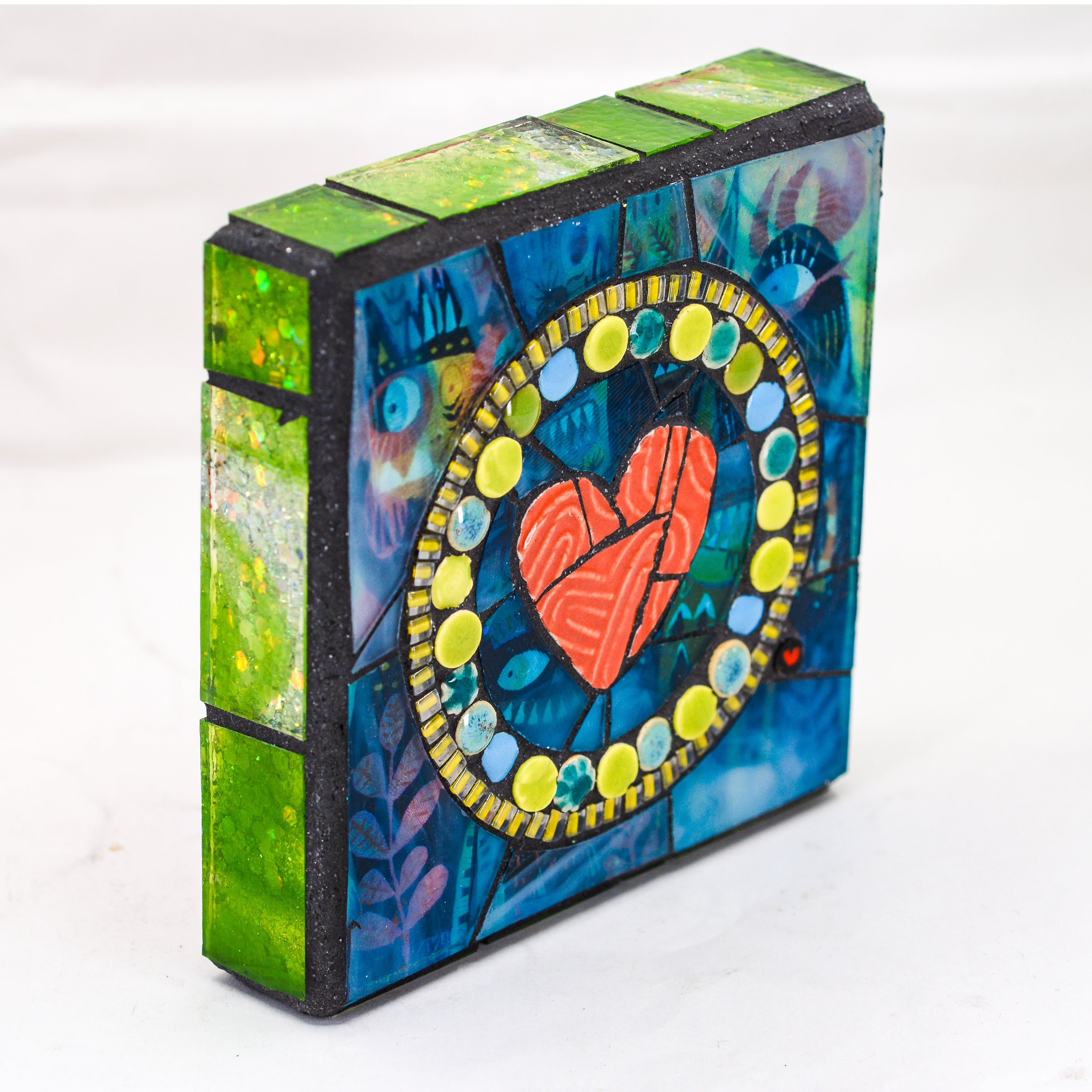 Garden Dwellers - Signature Heart Series - Mosaic Art by Cherie