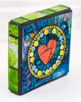 Garden Dwellers  - Signature Heart Series - Mosaic Art by Cherie Bosela