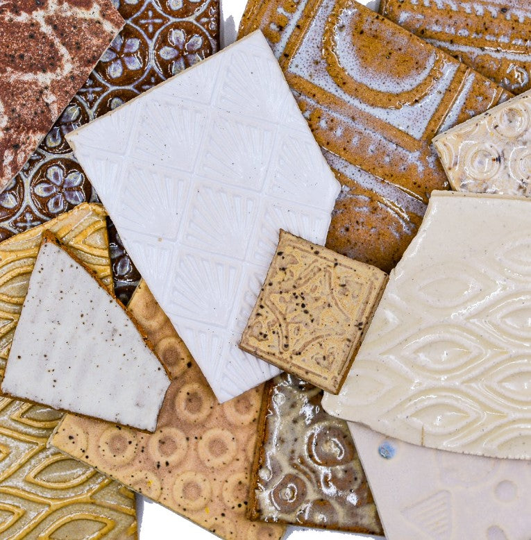 Creams and tans - Handmade Ceramic Tile Scraps