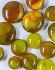 Fancy Frit Balls - Olive Green and Yellow