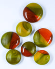 Fancy Frit Balls - Olive Green, Orange & Yellow