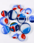 Fancy Frit Balls - Aqua, Navy, Periwinkle & Red