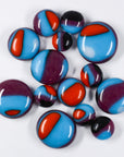 Fancy Frit Balls - Aqua blue, Purple, Red and Black