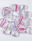 Dichroic Frit Balls - Silver with Pink and Violet