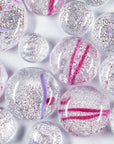 Dichroic Frit Balls - Silver with Pink and Violet