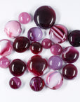 Frit Balls - Cranberry Pink & White Streakie