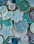 Aqua Grab Bag - Handmade Ceramic tiles