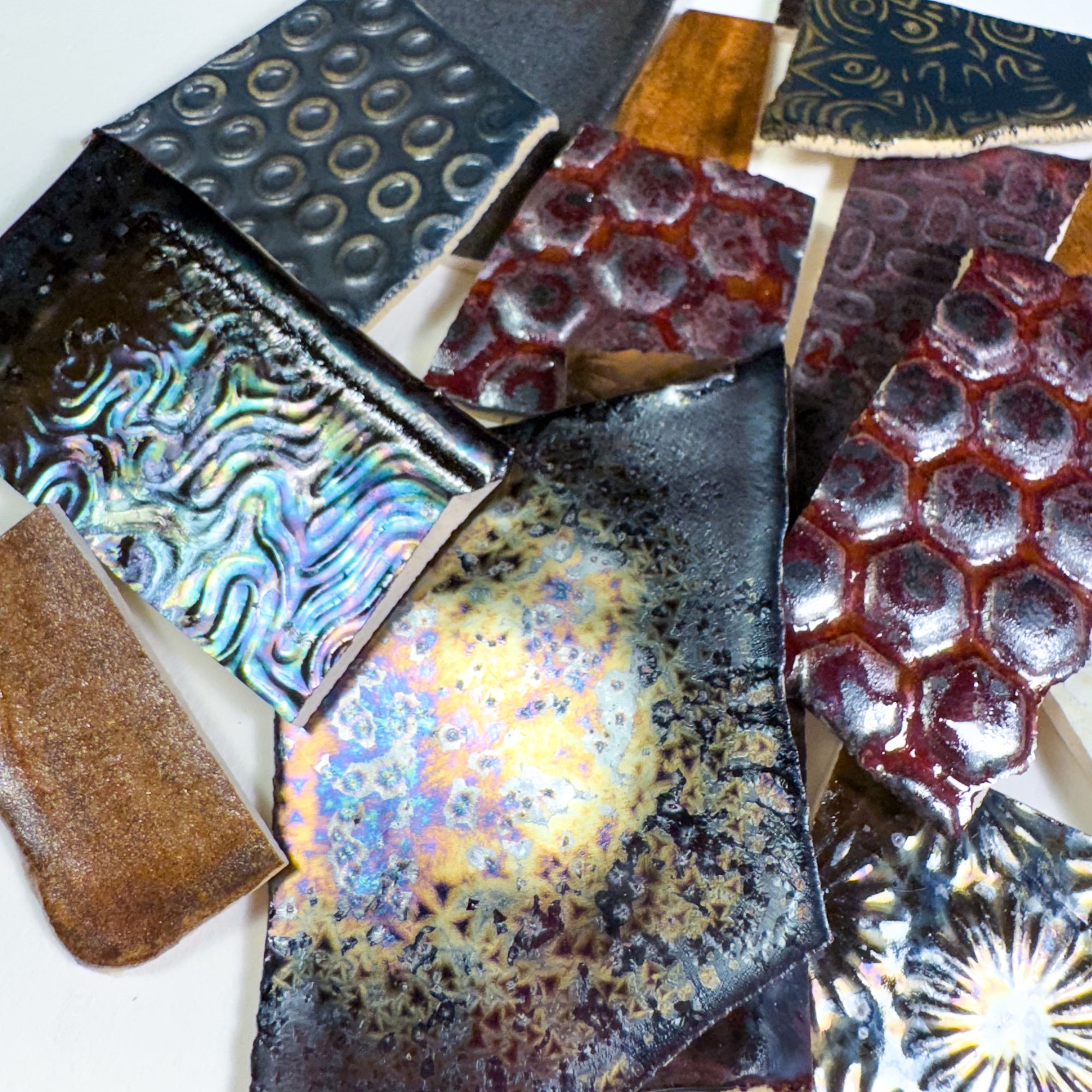 Metallics - Handmade Ceramic Tile Scraps