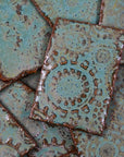 Green Blue Gears - 2x3in Handmade Ceramic Tiles