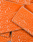 Bright Orange Floral - 2x3in Handmade Ceramic Tiles