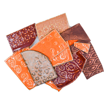 Orange - Handmade Ceramic Tile Scraps