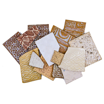 Creams and tans - Handmade Ceramic Tile Scraps