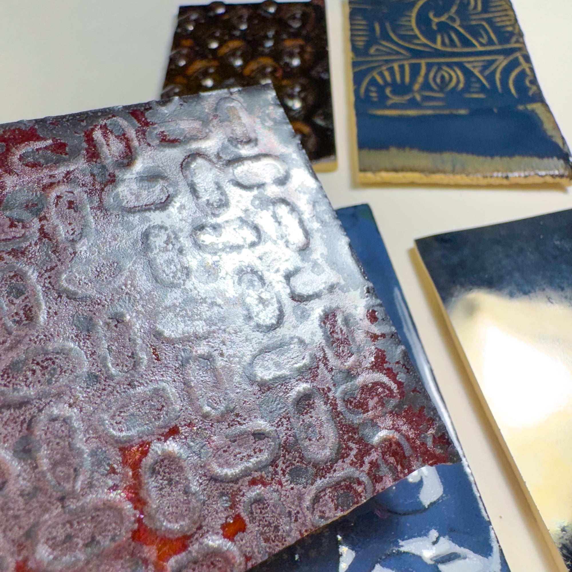 Metallics - Handmade Ceramic Tile Scraps