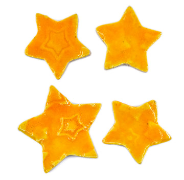 Yellow Stars - Handmade Ceramic tiles