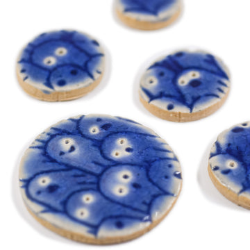 Little Ghosts Circles - Handmade Ceramic tiles