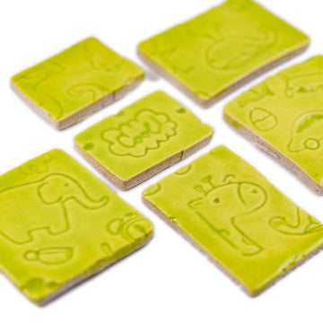 Child's Play Lime Green - Handmade Ceramic tiles