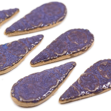 Purple 40mm Tear Drops - Handmade Ceramic tiles