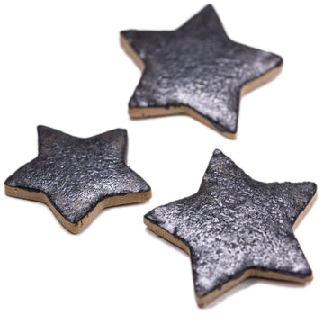 Silver Metallic Stars - Handmade Ceramic tiles