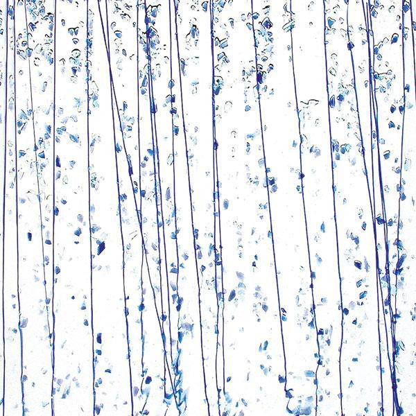 Cobalt Blue, Gray Blue, and Aqua Frit, Blue Streamers Clear Base Collage