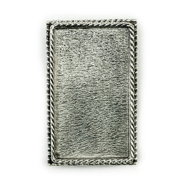 Ornate Brooch Rectangle  - Antique Silver