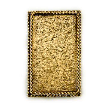 Ornate Brooch Rectangle  - Antique Gold