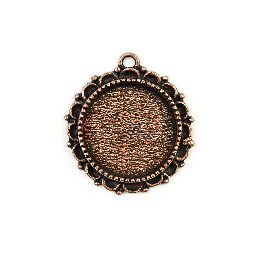 Ornate Pendant Circle - Antique Copper