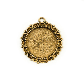 Ornate Pendant Circle - Antique Gold
