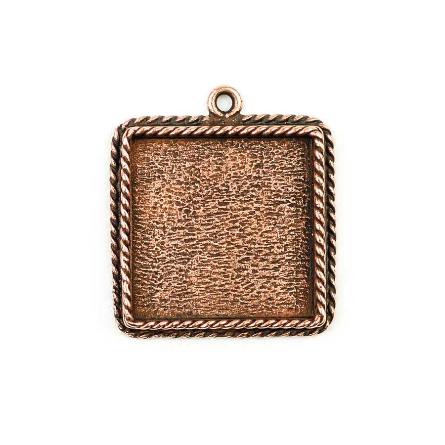 Ornate Pendant Square - Antique Copper