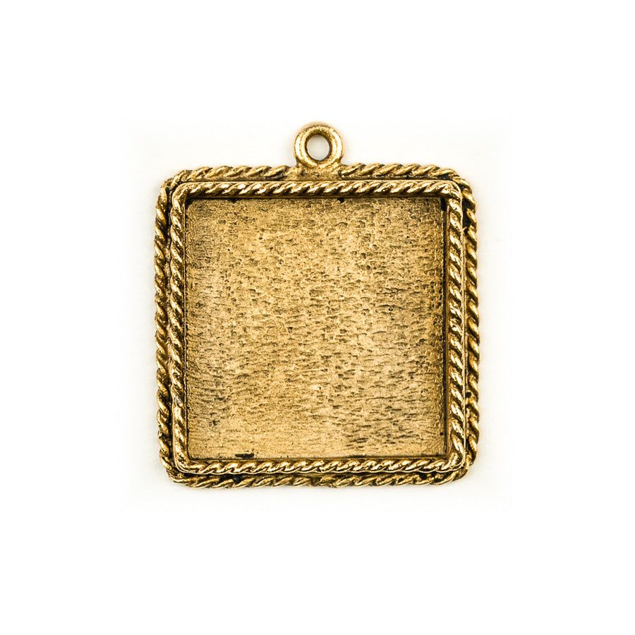 Ornate Pendant Square - Antique Gold