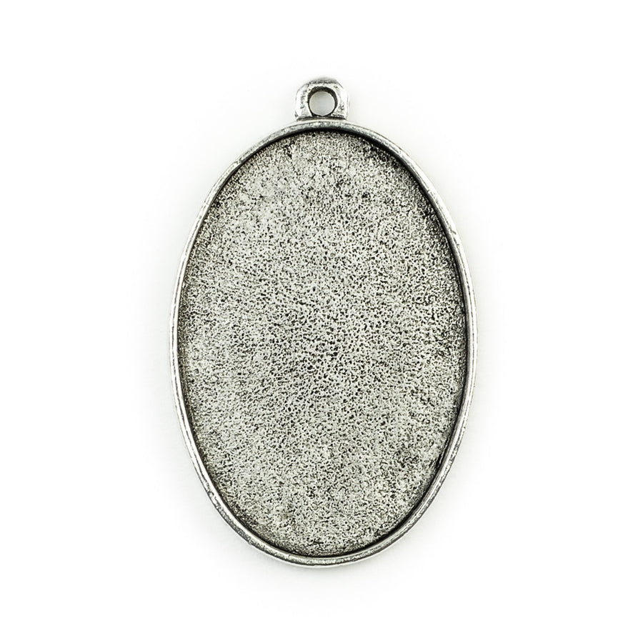 Pendant Oval  - Antique Silver