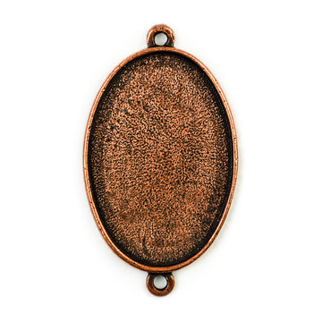 Pendant Oval Double Loop  - Antique Copper