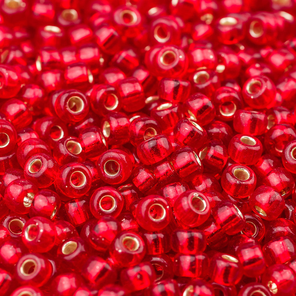 Red Orange Silver-lined Miyuki Seed Bead