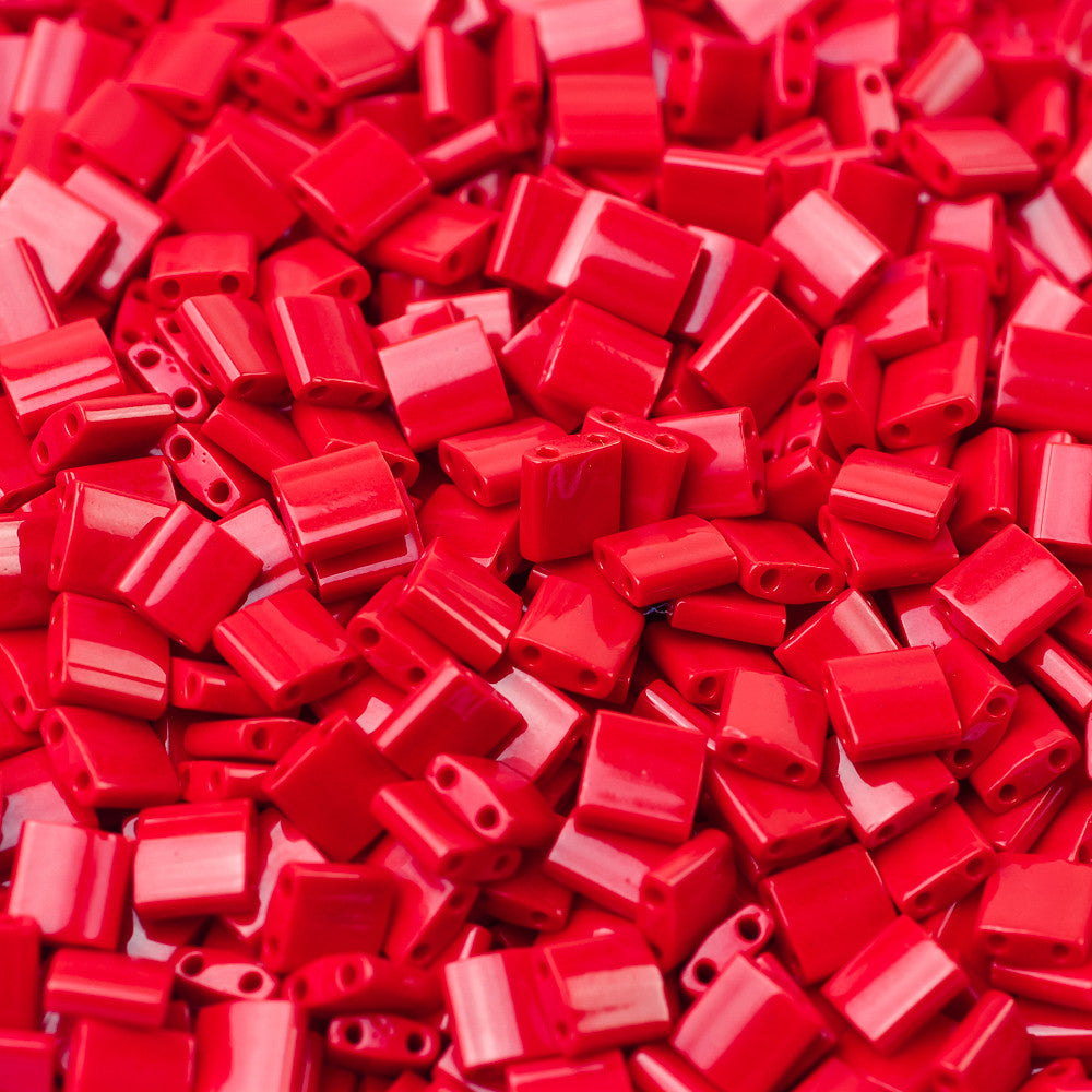 Opaque Red Miyuki Tila Bead