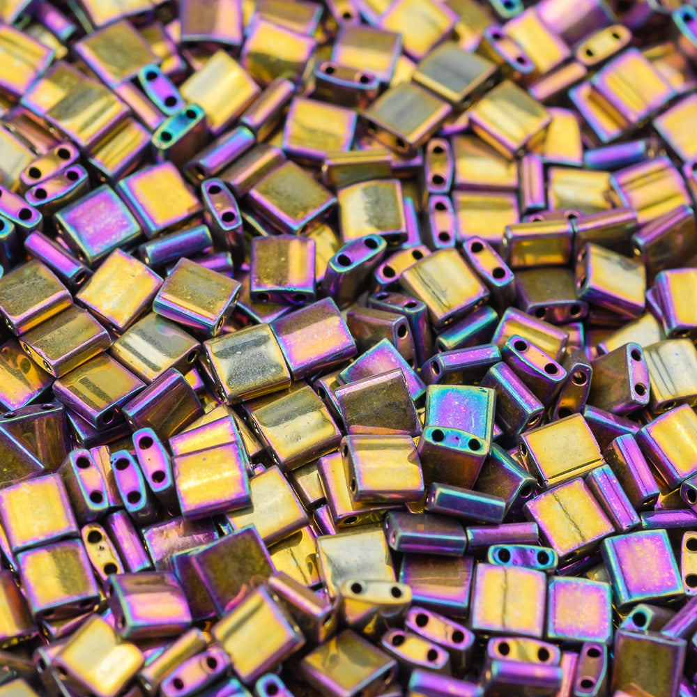 Metallic Purple Gold Iris Miyuki Tila Bead