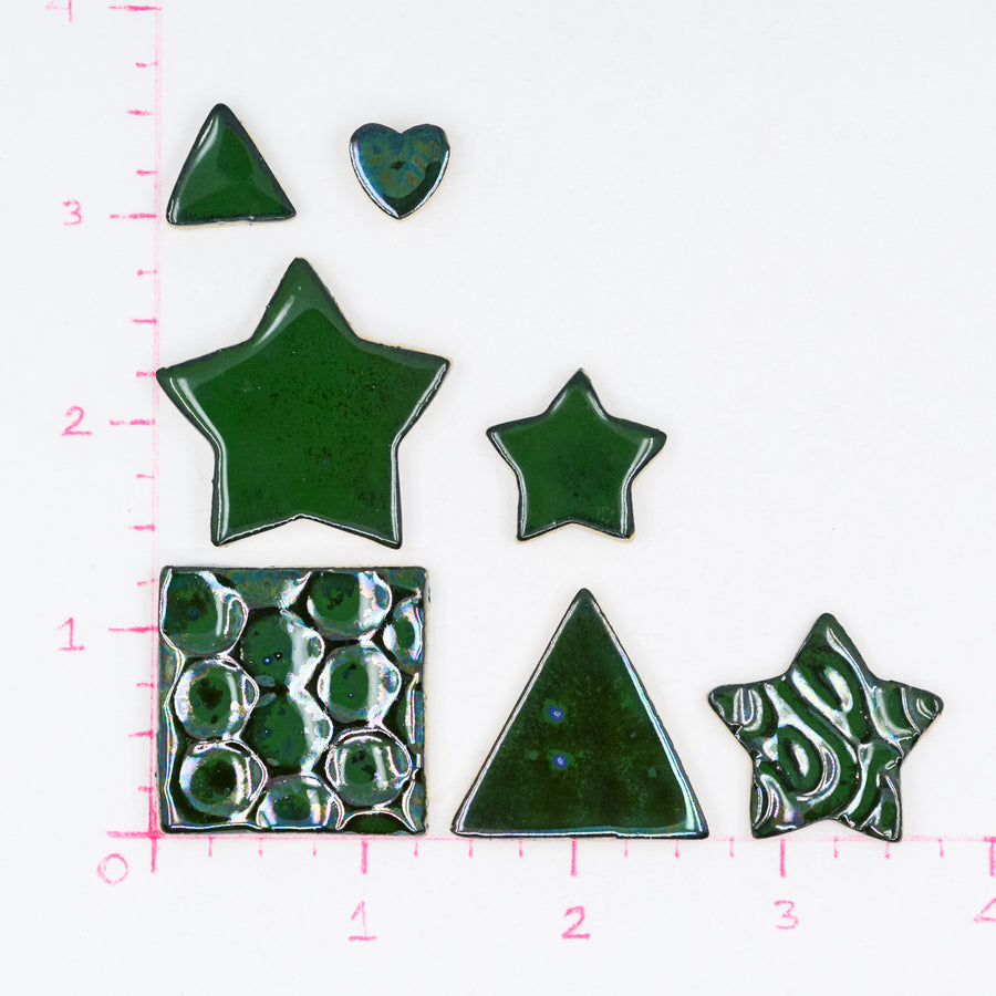 Green Iridescent Glaze  - Handmade Ceramic tiles