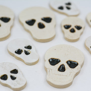 Skulls White Glaze - Handmade Ceramic tiles