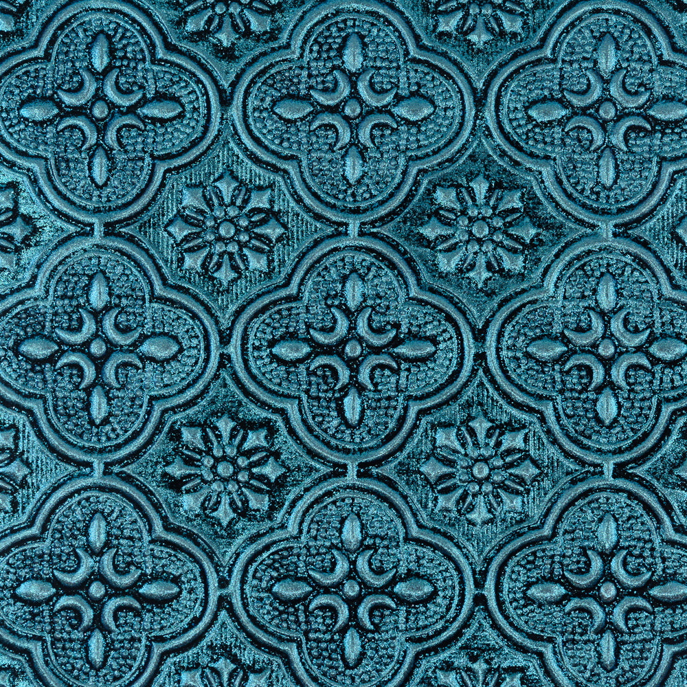 Van Gogh Turquoise Floral Sparkle