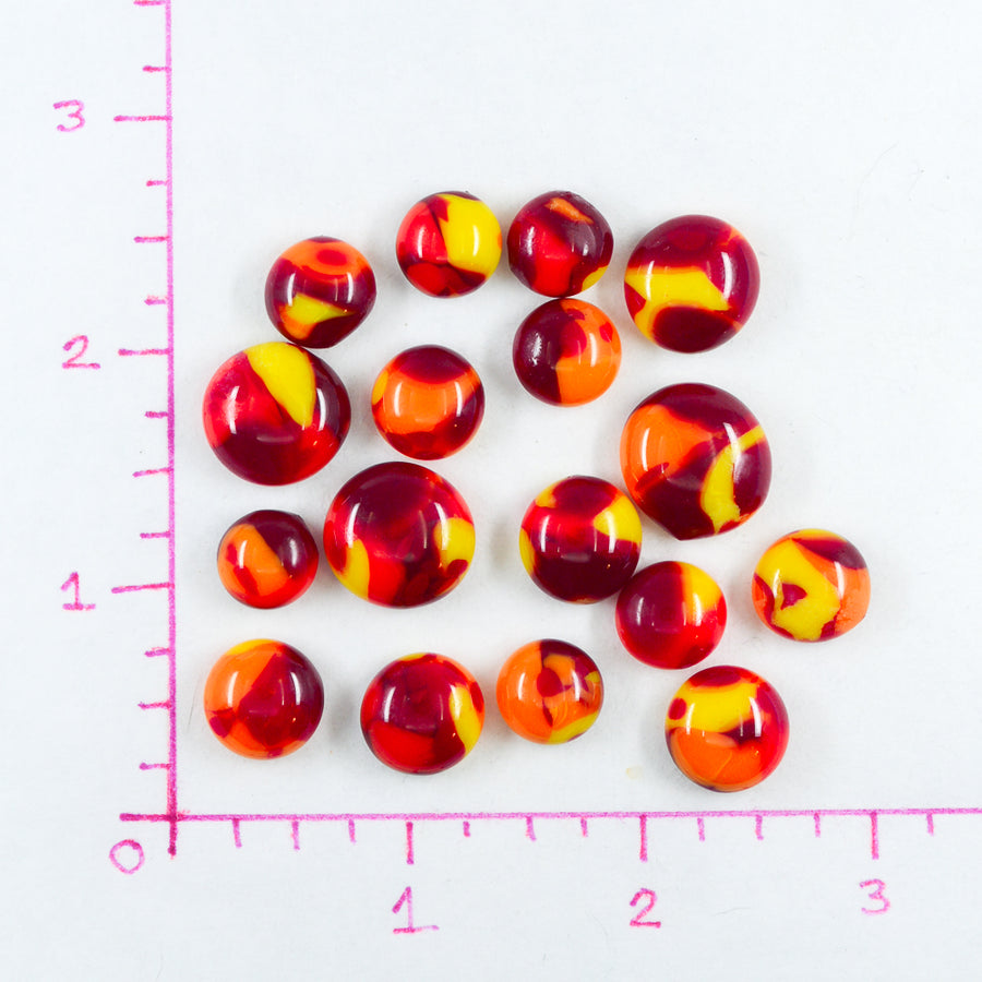 Fancy Frit Balls - Red, Orange and Yellow