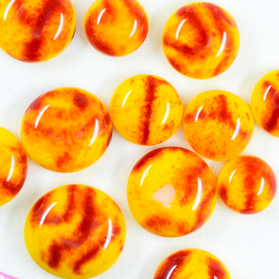 Fancy Frit Balls - Yellow with Red scribbles