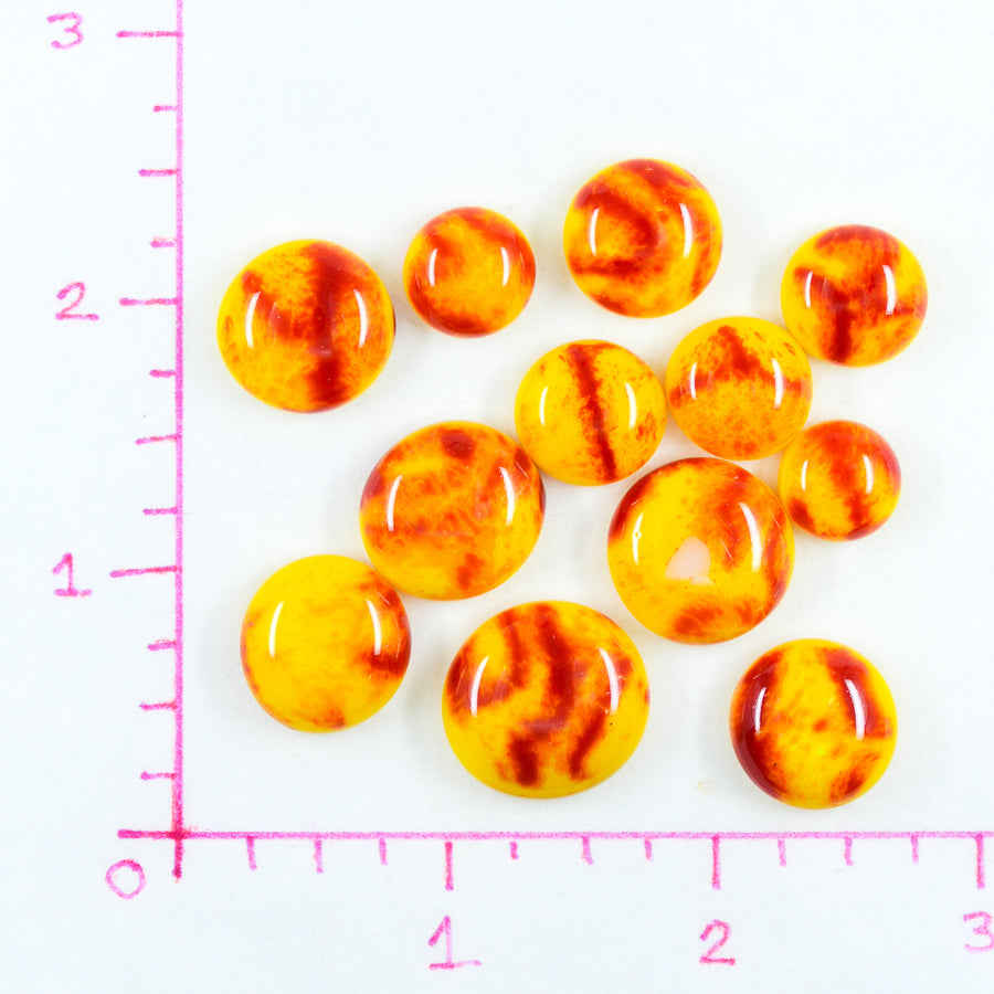 Fancy Frit Balls - Yellow with Red scribbles