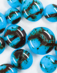 Fancy Frit Balls - Light Cyan Blue with Dark Brown Streaks